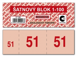 Šatnový blok ET290 - 13,5x4,7 cm, 100 listů