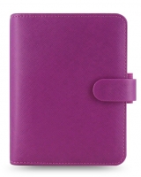 Kapesní diář Filofax Saffiano - 145x115x34 mm, malinový