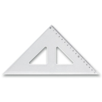 Plastové pravítko trojúhelník s ryskou - 16 cm, transparentní