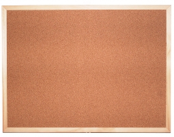 Korková tabule v dřevěném rámu - 120x90 cm, hnědá