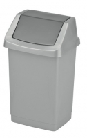 Výklopný odpadkový koš Curver Click-It 15 l - plastový, stříbrný