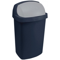 Výklopný odpadkový koš Curver Roll Top 25 l - plastový, stříbrný/modrý