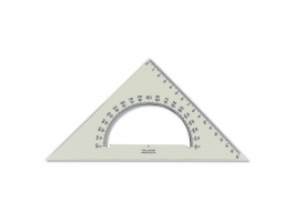 Plastové pravítko trojúhelník s úhloměrem Koh-I-Noor - 16 cm, transparentní kouřové - DOPRODEJ