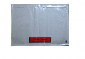 Samolepící kapsa s potiskem Dokumenty k zásilce C5 - transportní obálka, 165x225 mm, transparentní