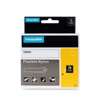 PRINTLINE kompatibilní páska s DYMO 18489, 19mm, 3.5m, černý tisk/bílý p., RHINO nyl.flexi
