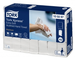 Extra jemný skládaný papírový ručník Tork Xpress Multifold 100297 - dvouvrstvý, 21x34 cm, celulóza TAD, systém H2, 2100 ks
