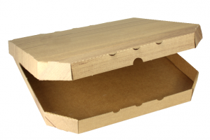 Krabice na pizzu - 33x33x3 cm, hnědá, 100 ks