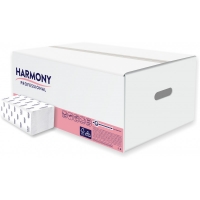 Skládaný papírový ručník ZZ Harmony Professional Premium - 23x24 cm, dvouvrstvý, 100% celulóza, 3140 ks