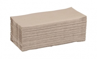 Skládaný papírový ručník ZZ - 23x25 cm, jednovrstvý, recykl, šedý, 5000 ks