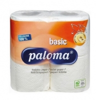 Toaletní papír Paloma Classic - dvouvrstvý, 100% celulóza, s ražbou, bílý, 150 útržků, 4 role - DOPRODEJ
