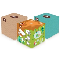 Kosmetické kapesníčky Harmony Cube Box - v krabičce, třívrstvé, 100% celulóza, 60 ks - DOPRODEJ