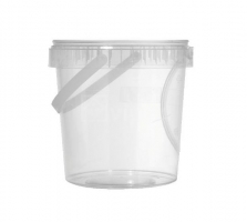 Potravinářský kbelík 1,2 l - s uchem a pojistkou, plastový, transparentní