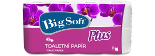 Toaletní papír Big Soft Plus - dvouvrstvý, 100% celulóza, 160 útržků, 8 rolí