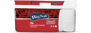 Toaletní papír Big Soft Red - třívrstvý, 100% celulóza, 150 útržků, 10 rolí