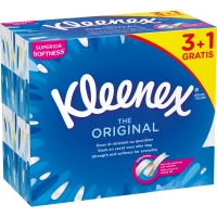 Kosmetické kapesníčky Kleenex Original - v krabičce, třívrstvé, 100% celulóza, 4x72 ks (3+1 krabička ZDARMA)
