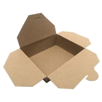 Papírový menu box 1000 ml – 15x12x5 cm, kraft, hnědý, 50 ks - DOPRODEJ