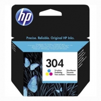 HP originální ink N9K05AE, HP 304, Tri-color, 100str., HP DeskJet 2620,2630,2632,2633,3720,3730,3732,3735