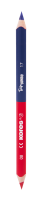 Oboustranná tužka Kores Twin Jumbo - trojhranná,  červeno-modrá