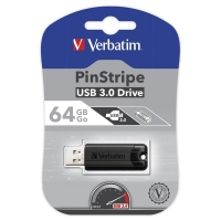 USB Flash disk Verbatim PinStripe 64 GB - 3.0, černý