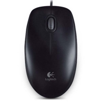 Drátová myš Logitech B100 - optická, 3 tlačítka, kolečko, černá