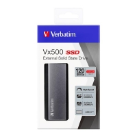 Externí disk SSD Verbatim Vx500 - USB 3.0, 120 GB, stříbrný