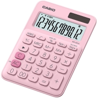 Stolní kalkulačka Casio MS 20UC PK - 1 řádek, 12 znaků, světle růžová