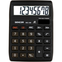 Stolní kalkulačka Sencor SEC 350 - 1 řádek, 8 znaků, černá