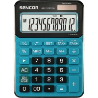 Stolní kalkulačka Sencor SEC 372/T BU - 1 řádek, 12 znaků, černo-modrá