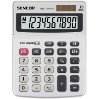 Stolní kalkulačka Sencor SEC 377/10 Dual - 1 řádek, 10 znaků, šedá