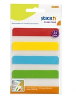 Samolepící záložky Stick n Hopax Filing Tabs - 38x76 mm, plastové, 4x6 záložek, 4 barvy