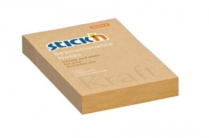 Samolepící bloček Stick n Hopax Kraft Notes - 76x51 mm, 100 listů, hnědý