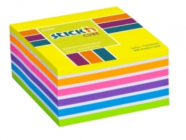 Samolepící kostka Stick n Hopax Regular Cube - 76x76 mm, 400 listů, neon, mix žlutá