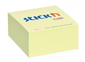 Samolepící bloček kostka Stick n Hopax Regular Cube - 76x76 mm, 400 listů, pastel, žlutá