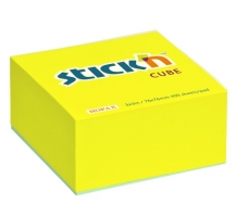 Samolepící bloček kostka Stick n Hopax Regular Cube - 76x76 mm, 400 listů, neon, žlutá