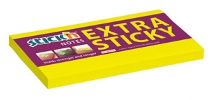 Samolepící bloček Stick n Hopax Extra Sticky - 76x127 mm, 90 listů, neon, žlutý