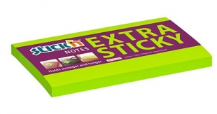 Samolepící bloček Stick n Hopax Extra Sticky - 76x127 mm, 90 listů, neon, zelený