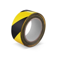 Výstražná lepící páska - s tkaninou, solvent, 50x33 m, žluto-černá