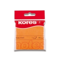 Samolepící bloček Kores - 75x75 mm, 100 listů, neon, oranžový