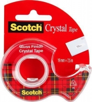 Kancelářská lepící páska ve stolním odvíječi 3M Scotch Crystal - 19 mm x 7,5 m, krystalicky čirá
