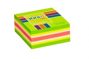 Samolepící bloček mini kostka Stick n Hopax Regular Cube - 51x51 mm, 250 listů, neon, mix zelená