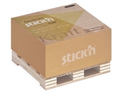 Samolepící bloček kostka Stick n Hopax Kraft Notes - 76x76 mm, 400 listů, hnědý