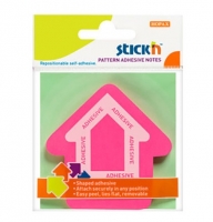 Samolepící bloček Stick n Hopax 360° Adhesive Notes - 70x70 mm, 50 listů, růžová šipka