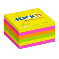 Samolepící bloček Stick n Hopax Pop - Up Notes - 76x76 mm, 6x100 listů, složené do "Z", neon, mix barev
