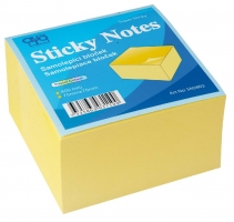 Samolepící bloček  kostka Sticky Notes - 75x75 mm, 400 listů, pastel, žlutá
