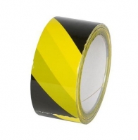 Výstražná lepící páska - akryl, 48 mm x 60 m, žluto-černá