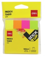 Samolepící záložky Deli Stick Up mini set EA11202 - 19x76 mm, papírové, 4x100 listů, neon, 4 barvy