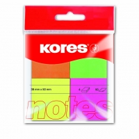 Samolepící bloček Kores Multicolor- 40x50 mm, 4x50 listů, neon, 4 barvy