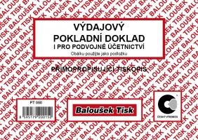 Výdajový pokladní doklad PT050 - podvojné účetnictví, samopropisovací, A6, 50 listů