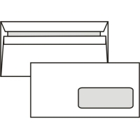 Poštovní obálka DL - s okénkem vpravo, samolepící, vnitřní tisk, 110x220 mm, bílá, 1000 ks