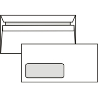 Poštovní obálka DL - s okénkem vlevo, samolepící, vnitřní tisk, 110x220 mm, bílá, 1000 ks